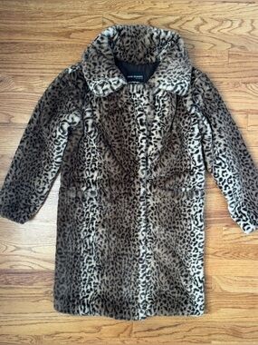 Mark Edwards Faux Leopard Fur Coat